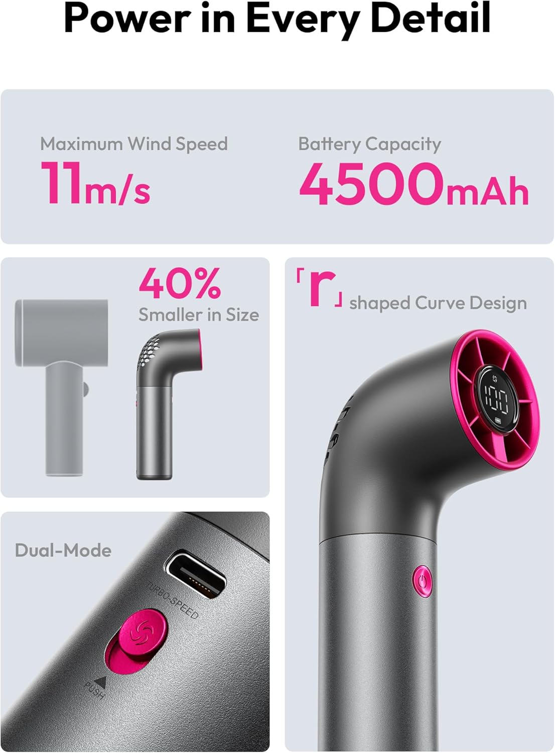 Aero Ultra Handheld High-Speed Fan features - Dust Devil