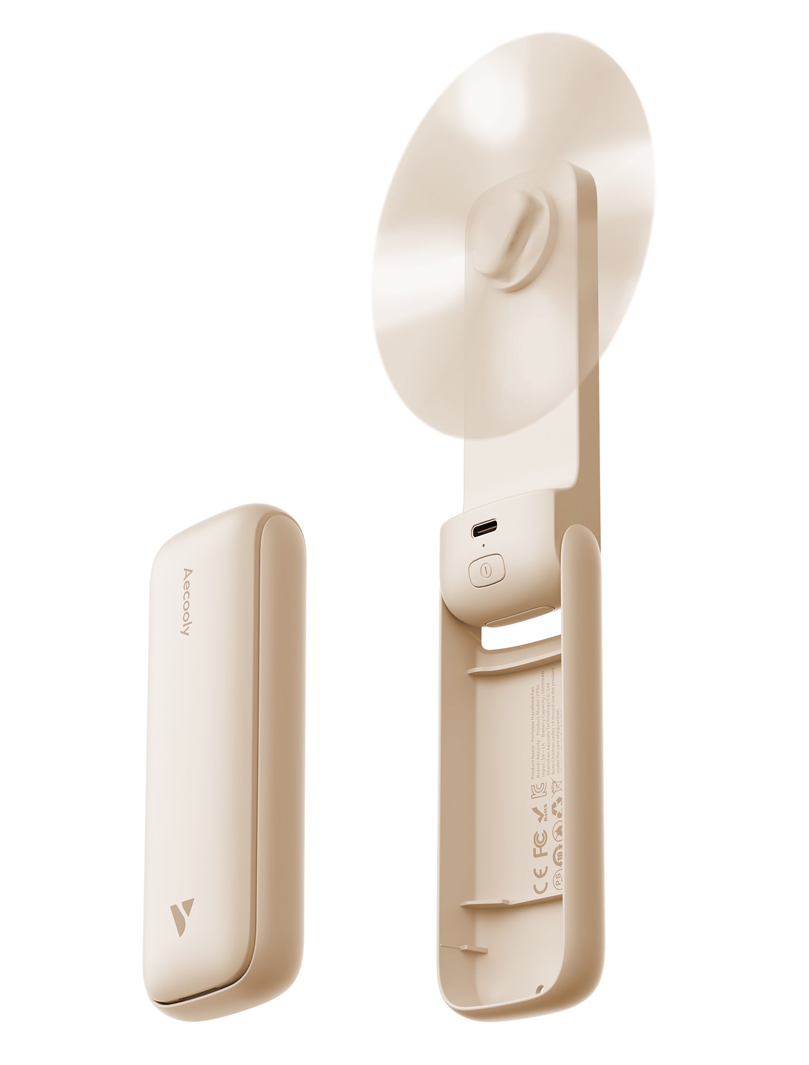 Beige doorbell camera with motion sensor on a white background