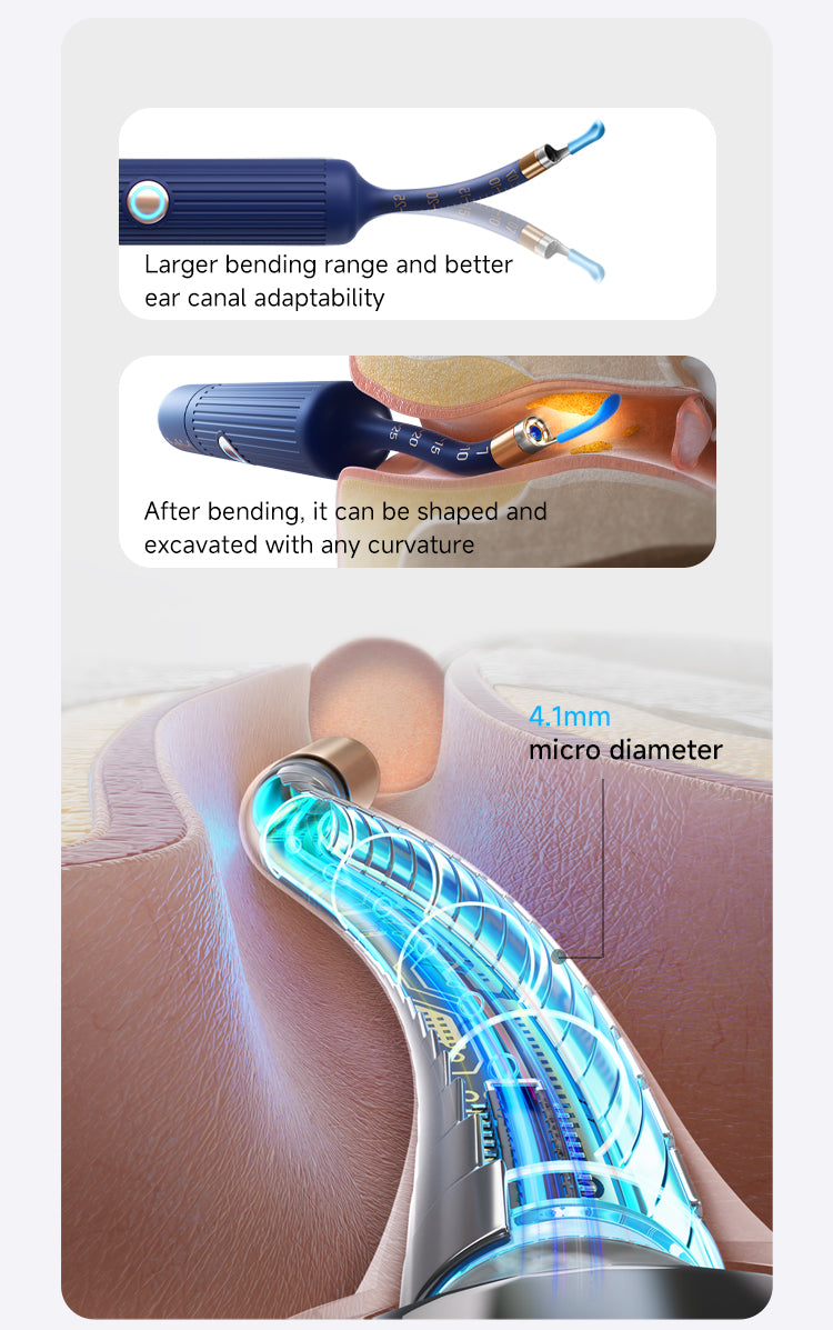 Bebird ear cleaner bending into any curvature