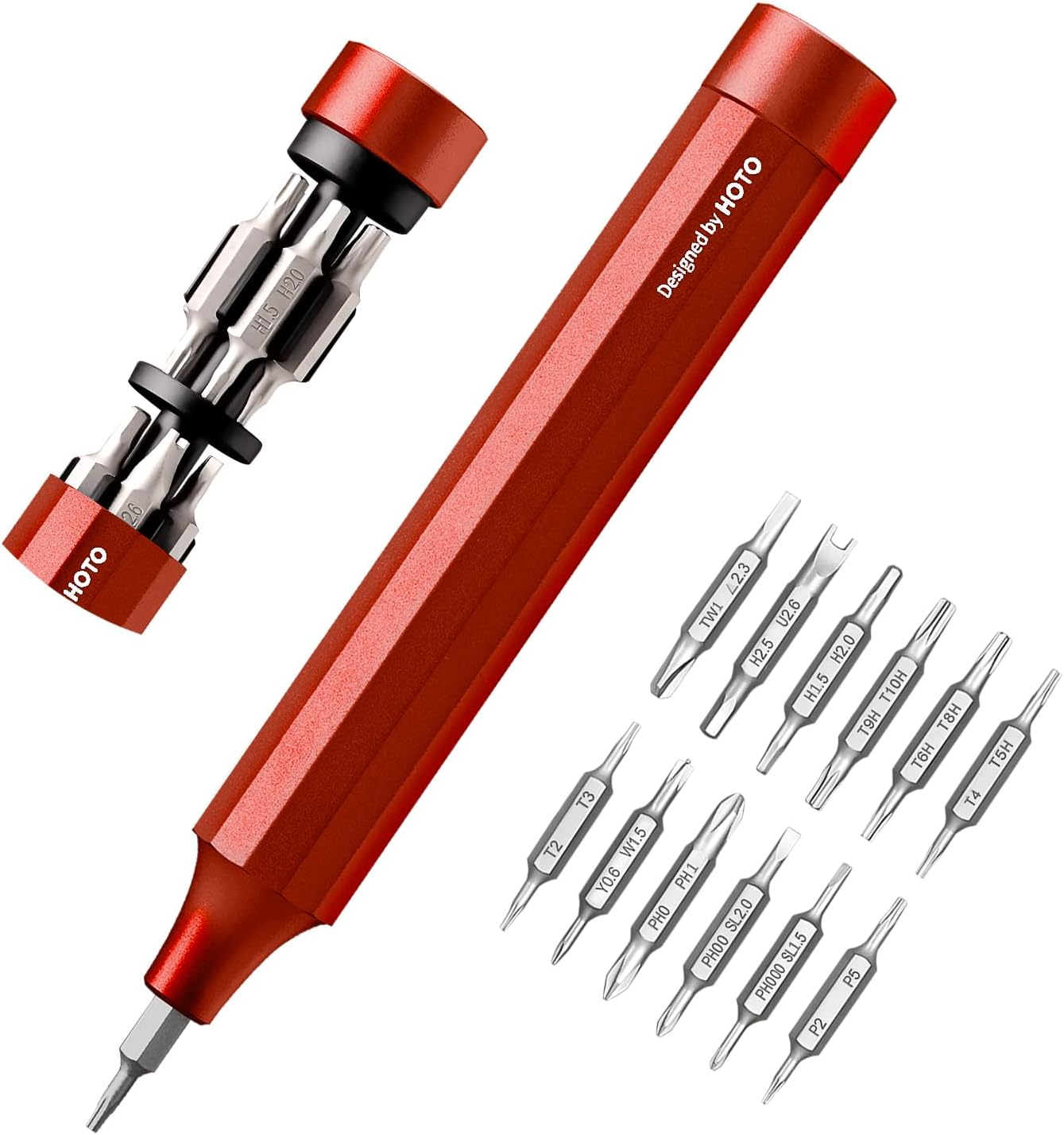 Hoto 24-in-1 Precision Screwdriver (Manual) - Red