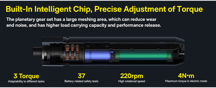 Technical diagram of a device with specifications on a black background