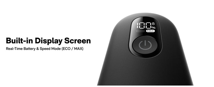 Black electronic device with a digital display on a white background