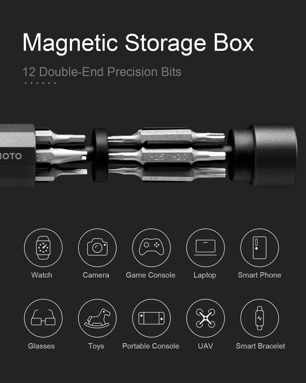 Hoto 24-in-1 Precision Screwdriver (Manual) - Gray - Dust Devil