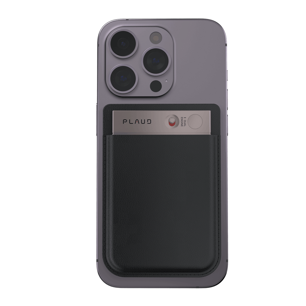 Plaud note phone case with 'Plaud' branding on a white background