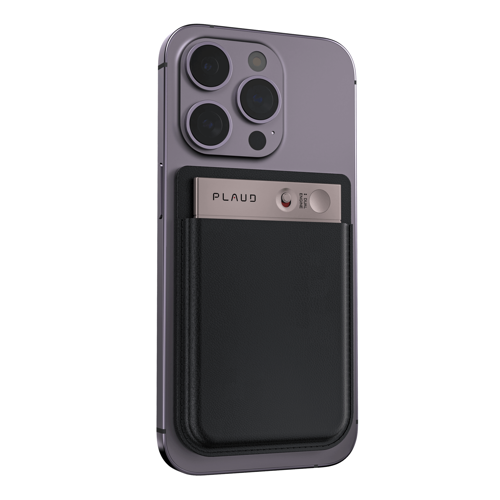 Plaud note phone case with 'Plaud' branding on a white background