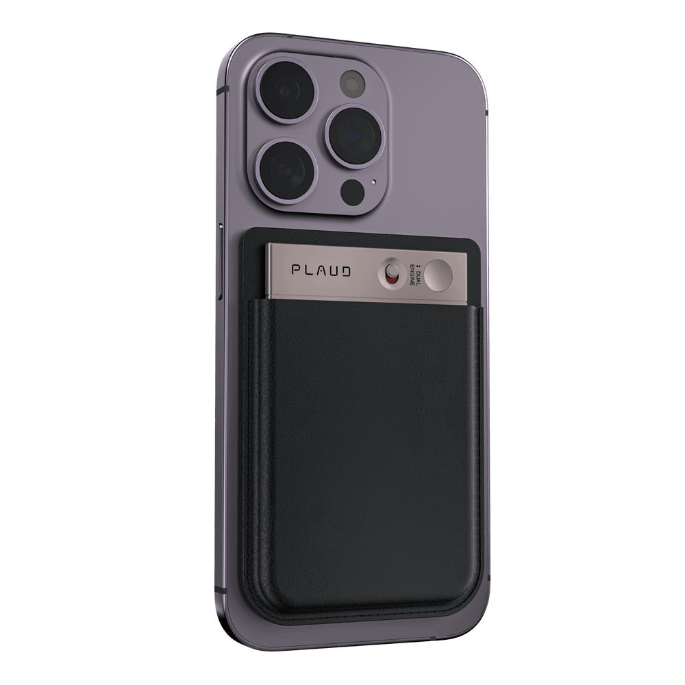 Plaud note phone case with 'Plaud' branding on a white background