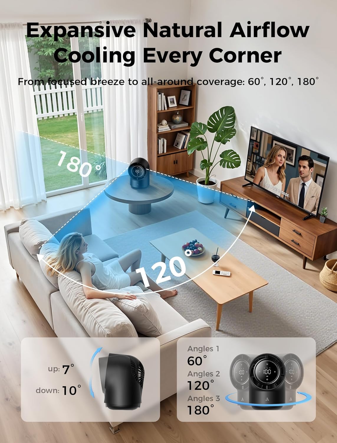 expansive natural airflow cooling every corner with different angles