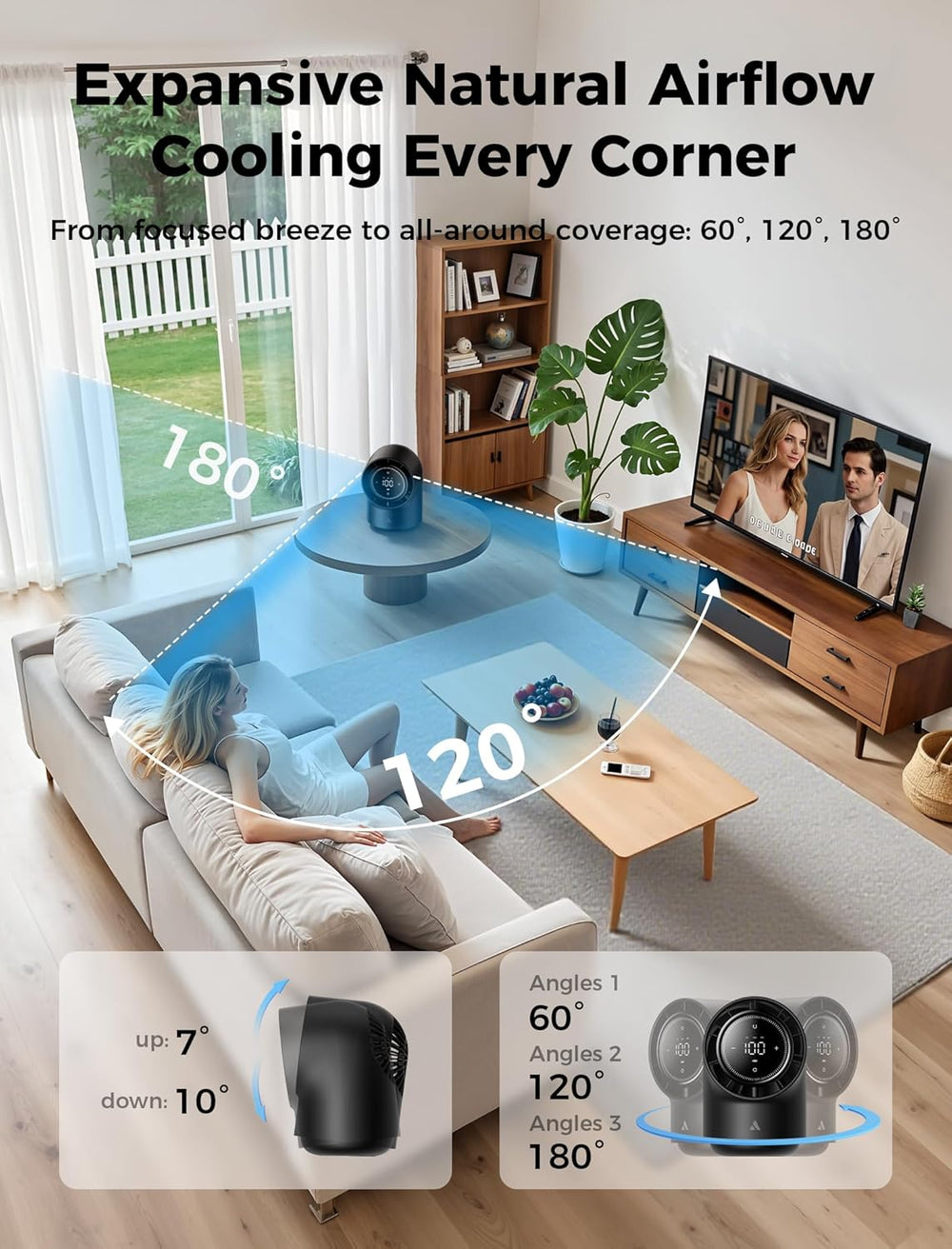 expansive natural airflow cooling every corner with different angles