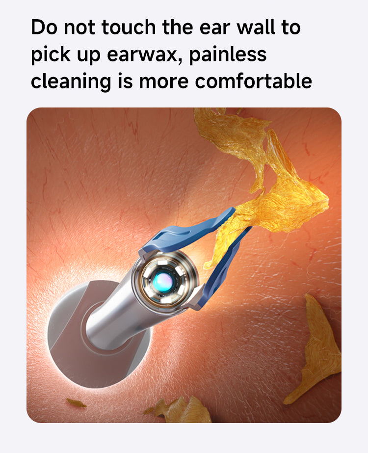 bebird Earwax removal tool with text advising against touching the ear wall