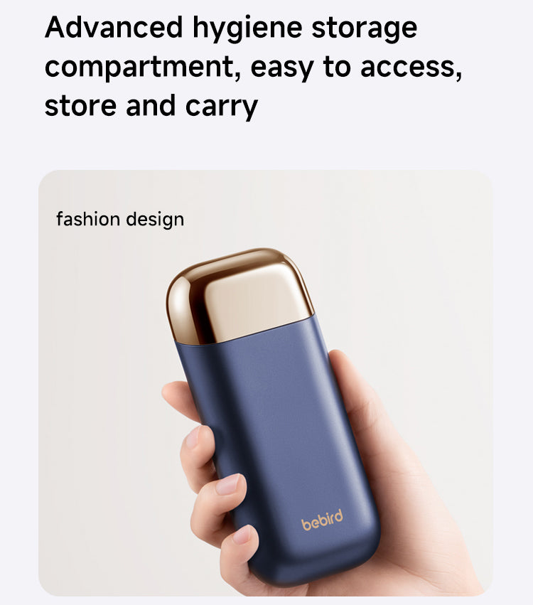 Blue hygiene storage compartment for bebird ear cleaner