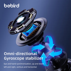 Omni-directional Gyroscope stabilizer with bebird branding on a dark blue background