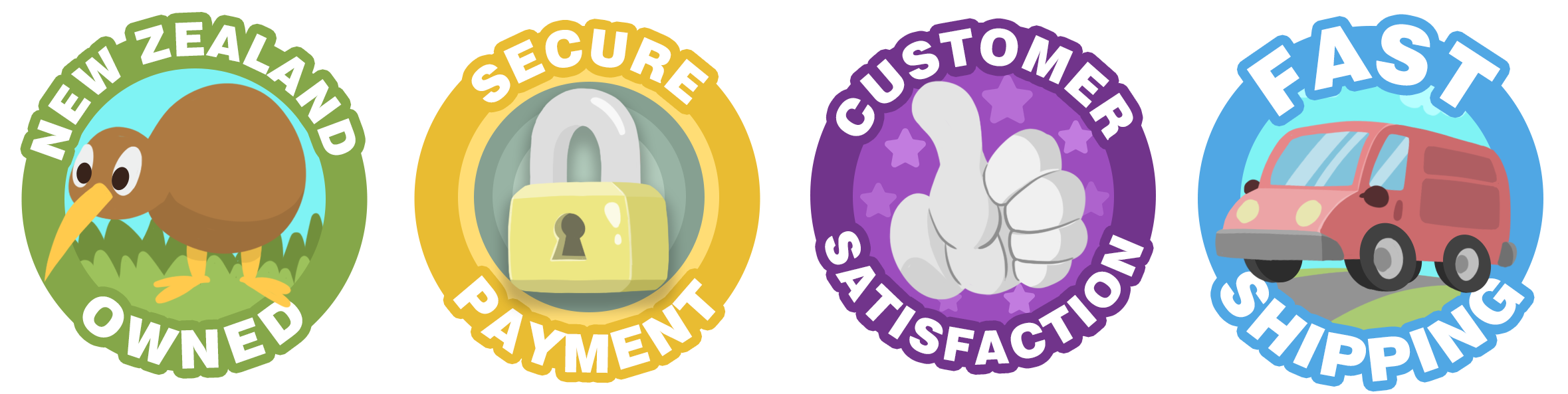 New Zealand Owned · Secure Payment · Customer Satisfaction · Fast Shipping